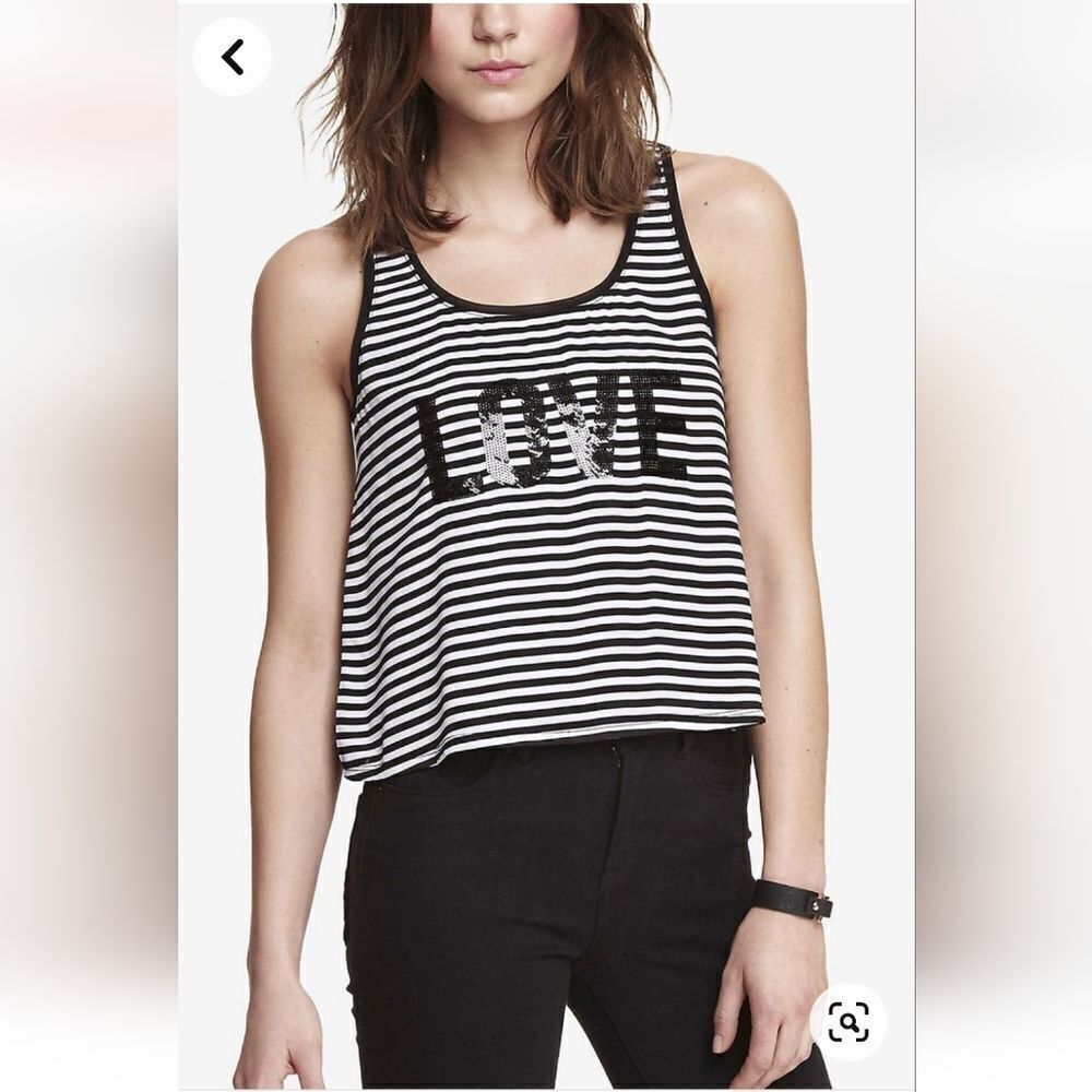 Express Sequins Crop Tank Top Size XS